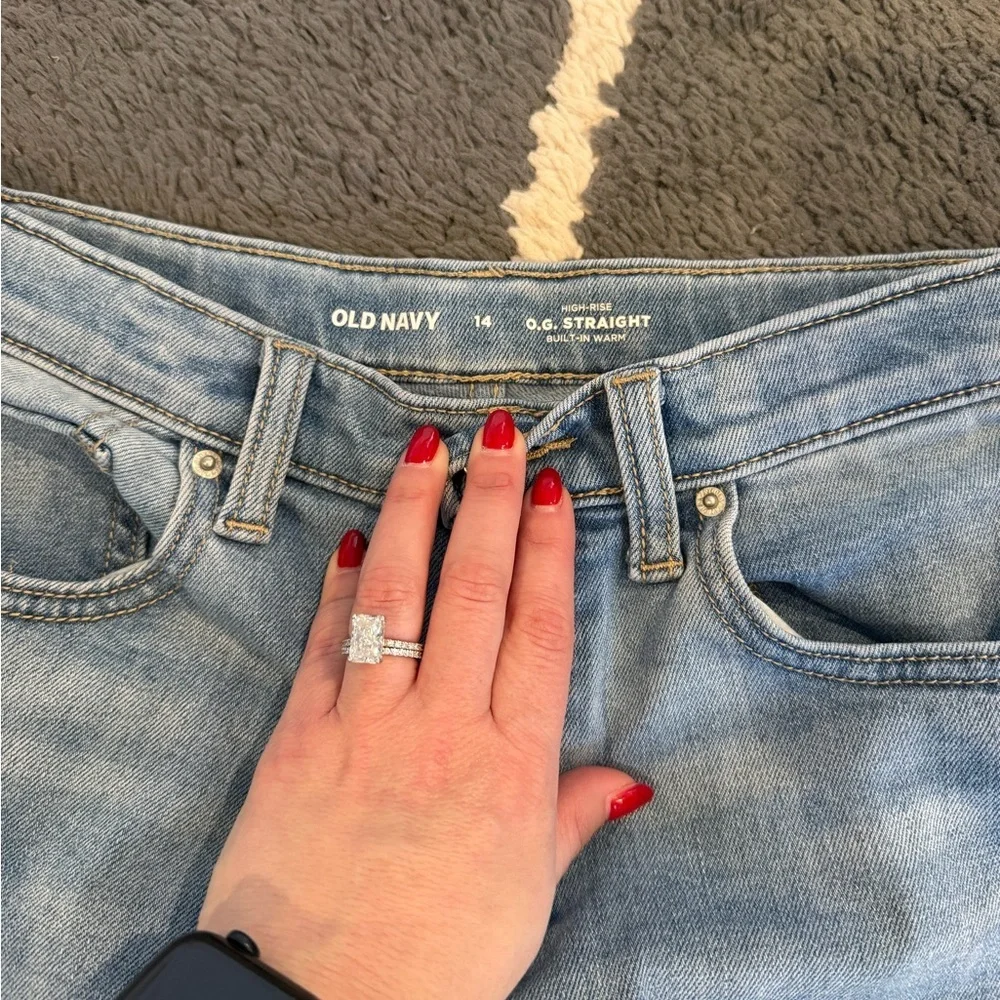 Old Navy High Rise Straight Built In Warm Jeans